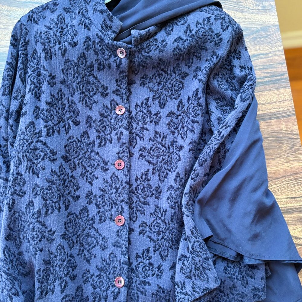 Coldwater Creek Navy coat and skirt set. Sz 12